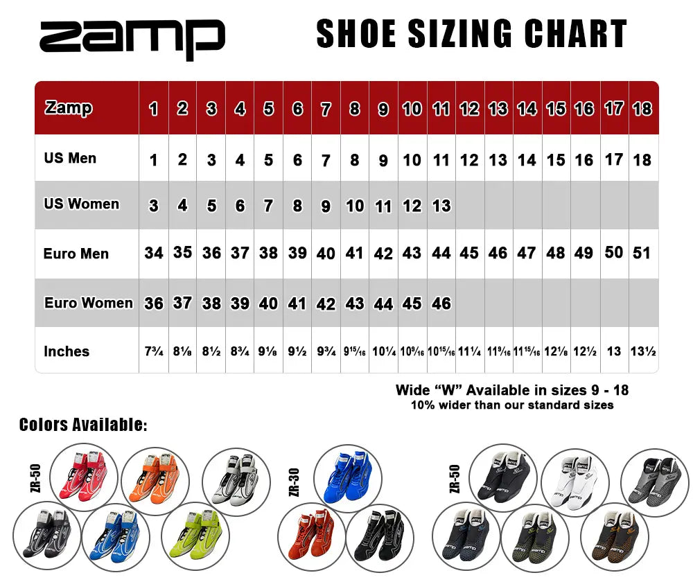 Zapatillas de carreras Zamp ZR-70 Homologadas SFI 3.5/5